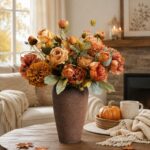 Artificial Fall Flowers Bouquet, Mixed Hydrangea Rose Peony Dahlia, Real Touch Faux Silk thumbnail - BloomWitness artificial flower
