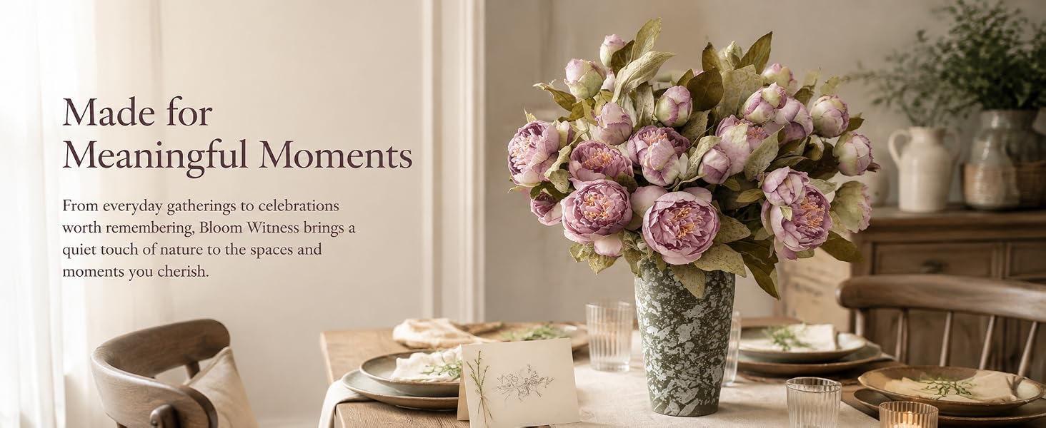 Lavender faux peony arrangement for everyday rooms and celebrations