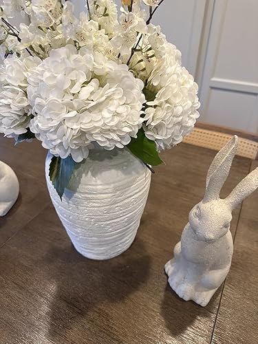 Real Touch Hydrangea Artificial Flowers, 19.7in Faux Silk Stems Bundle