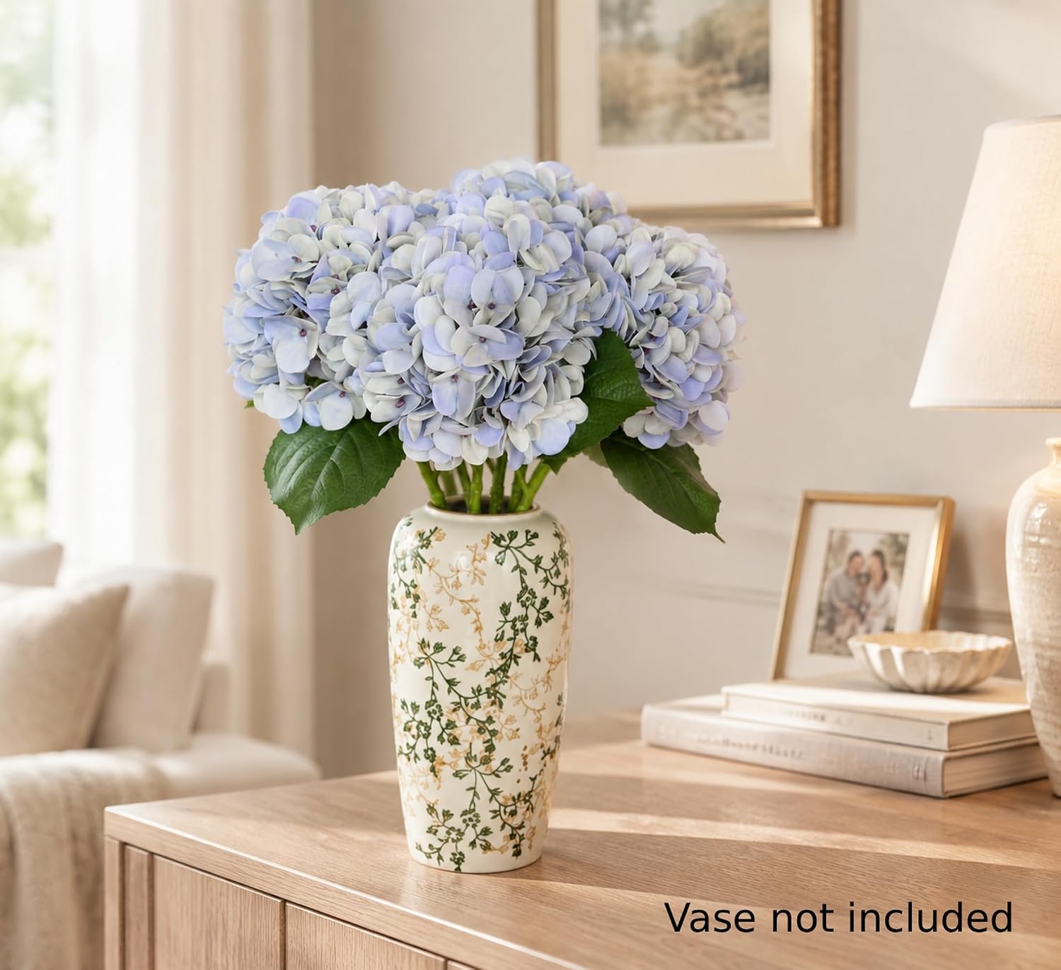 blue real touch hydrangea bouquet home decoration lifestyle