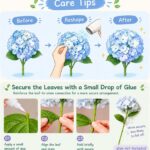 6 Stems Real Touch Hydrangea Bouquet, Lifelike Faux Silk Flowers for Vase Decor (Blue / Pink) thumbnail - BloomWitness artificial flower