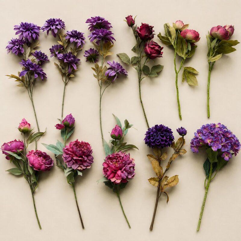 11 Stems Artificial Peony Hydrangea Rose Dahlia Bouquet, Real Touch Faux Silk Flowers for Vase