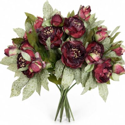 16 Stems Artificial Peony Flowers, Real Touch Faux Fall Bouquet for Vase & Home Décor - artificial flower arrangement by BloomWitness