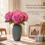 6 Stems Real Touch Hydrangea Bouquet, Lifelike Faux Silk Flowers for Vase Decor (Blue / Pink) thumbnail - BloomWitness artificial flower