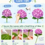 6 Stems Real Touch Hydrangea Bouquet, Lifelike Faux Silk Flowers for Vase Decor (Blue / Pink) thumbnail - BloomWitness artificial flower