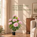 Artificial Hydrangea Tree (3ft) – Real Touch Potted Faux Flowers for Home & Porch Décor thumbnail - BloomWitness artificial flower