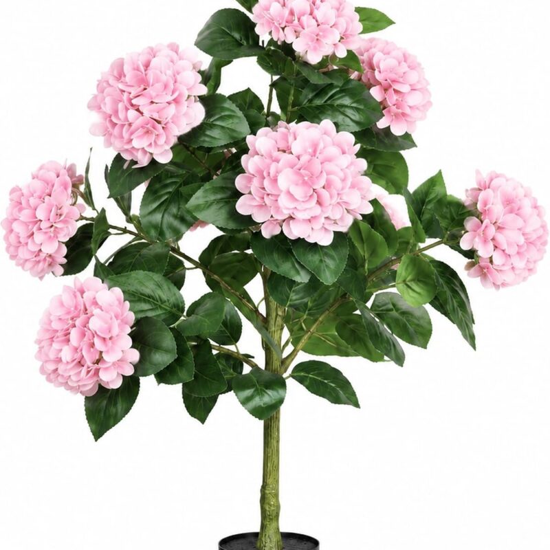 Artificial Hydrangea Tree (4ft) – Real Touch Potted Faux Flowers for Home & Porch Décor