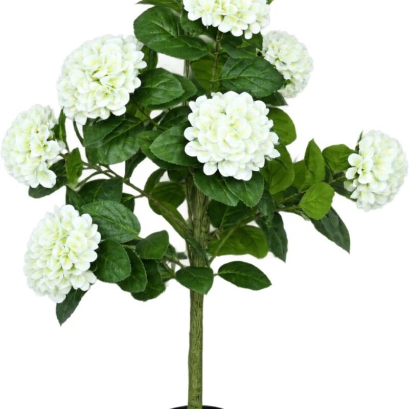 Artificial Hydrangea Tree (3ft) – Real Touch Potted Faux Flowers for Home & Porch Décor
