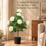 Artificial Hydrangea Tree (3ft) – Real Touch Potted Faux Flowers for Home & Porch Décor thumbnail - BloomWitness artificial flower