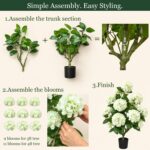 Artificial Hydrangea Tree (4ft) – Real Touch Potted Faux Flowers for Home & Porch Décor thumbnail - BloomWitness artificial flower