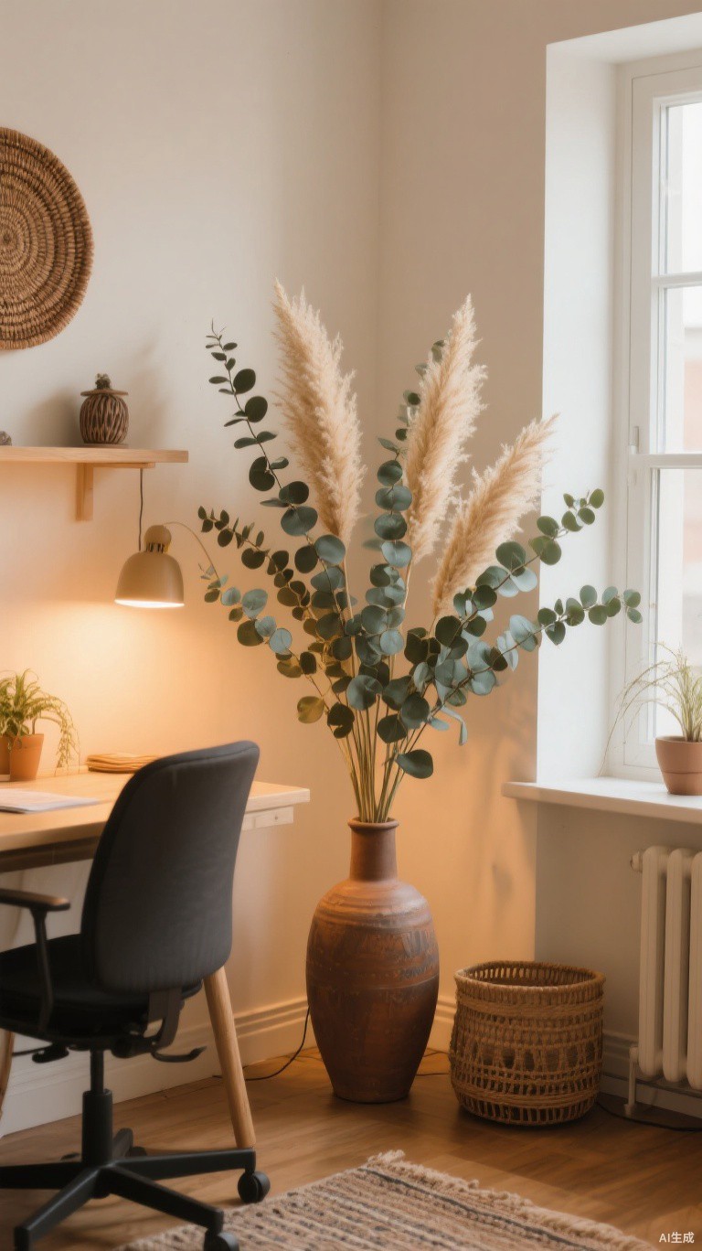 Corner pampas decor