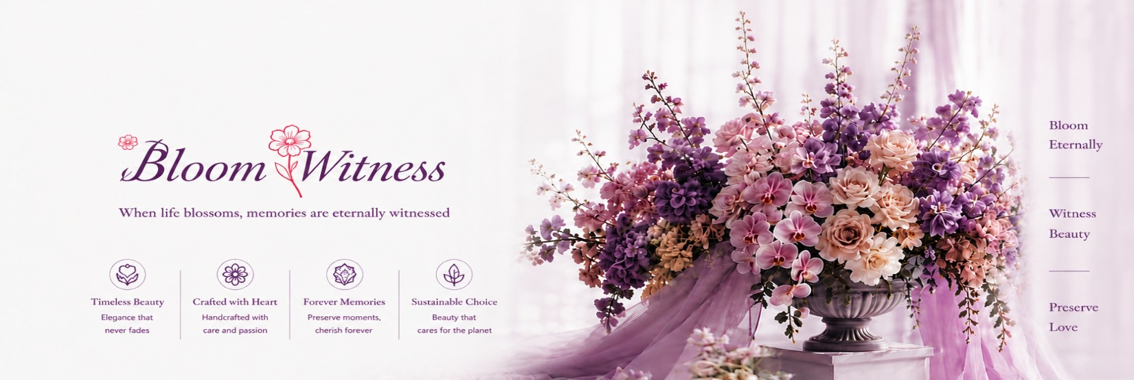 BloomWitness artificial flower arrangement in elegant home decor setting