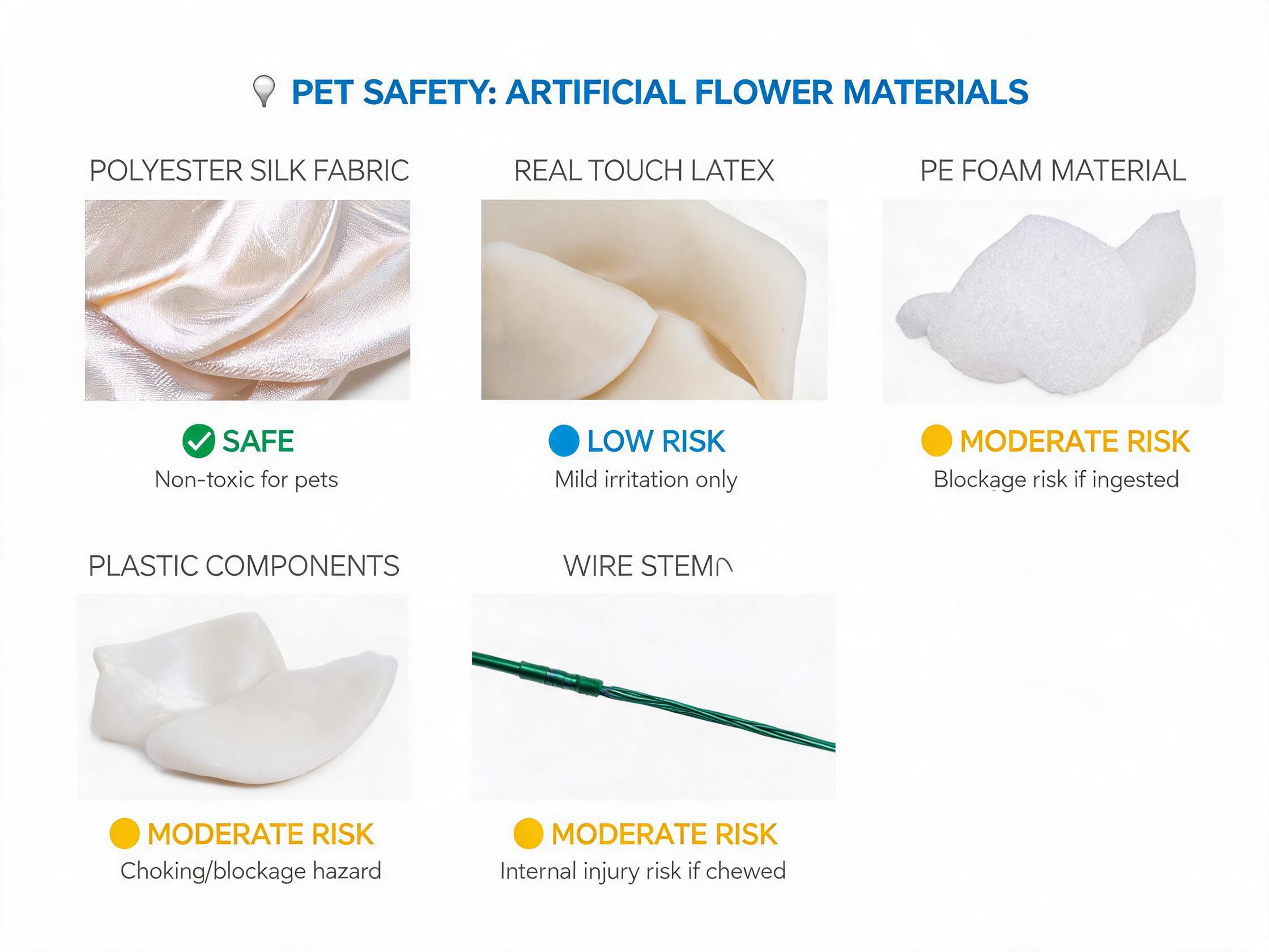 Artificial flower materials and their pet safety ratings