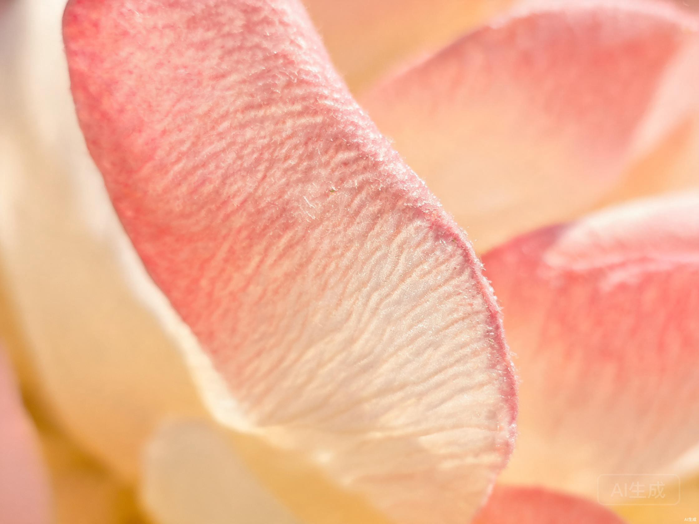 Macro close-up of premium real touch artificial flower petals showing hand-painted gradients and natural texture