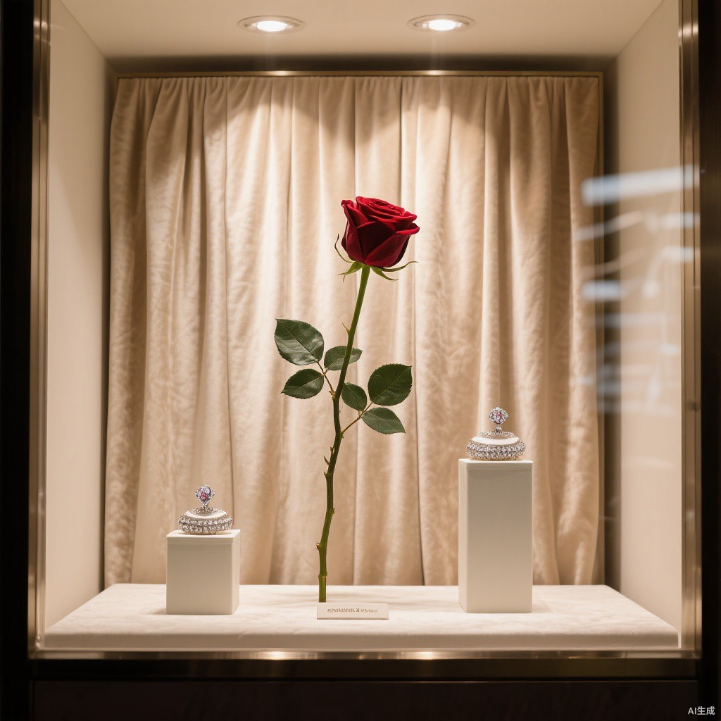 Jewelry store with floral decor