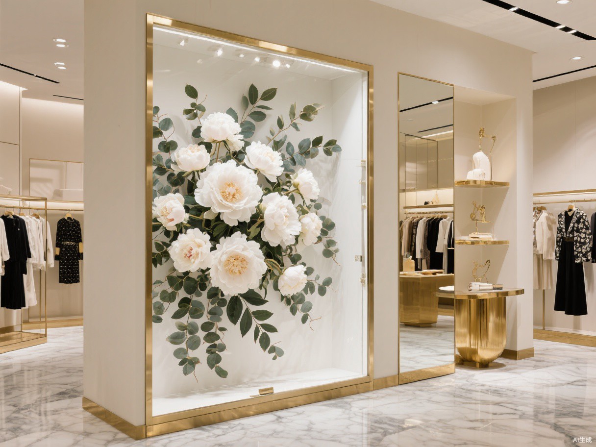 Luxury boutique with floral display