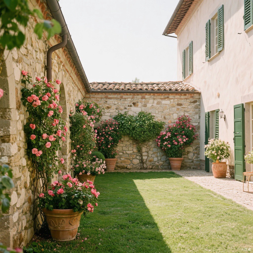 Artificial flower arrangement for courtyard garden - BloomWitness