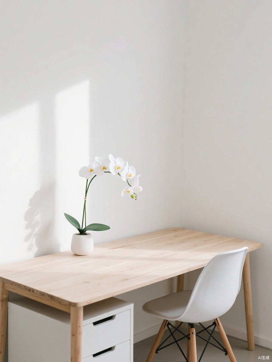 Nordic minimalist artificial flower arrangement for office desk - BloomWitness