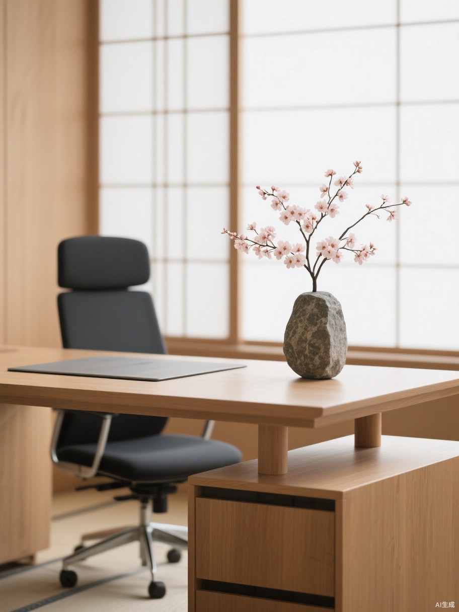 Zen minimalist artificial flower decor for workspace - BloomWitness